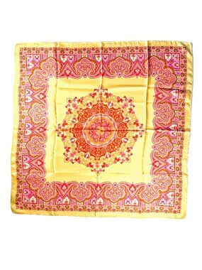 Vintage Versace Silk Scarf Medallion Paisley Print